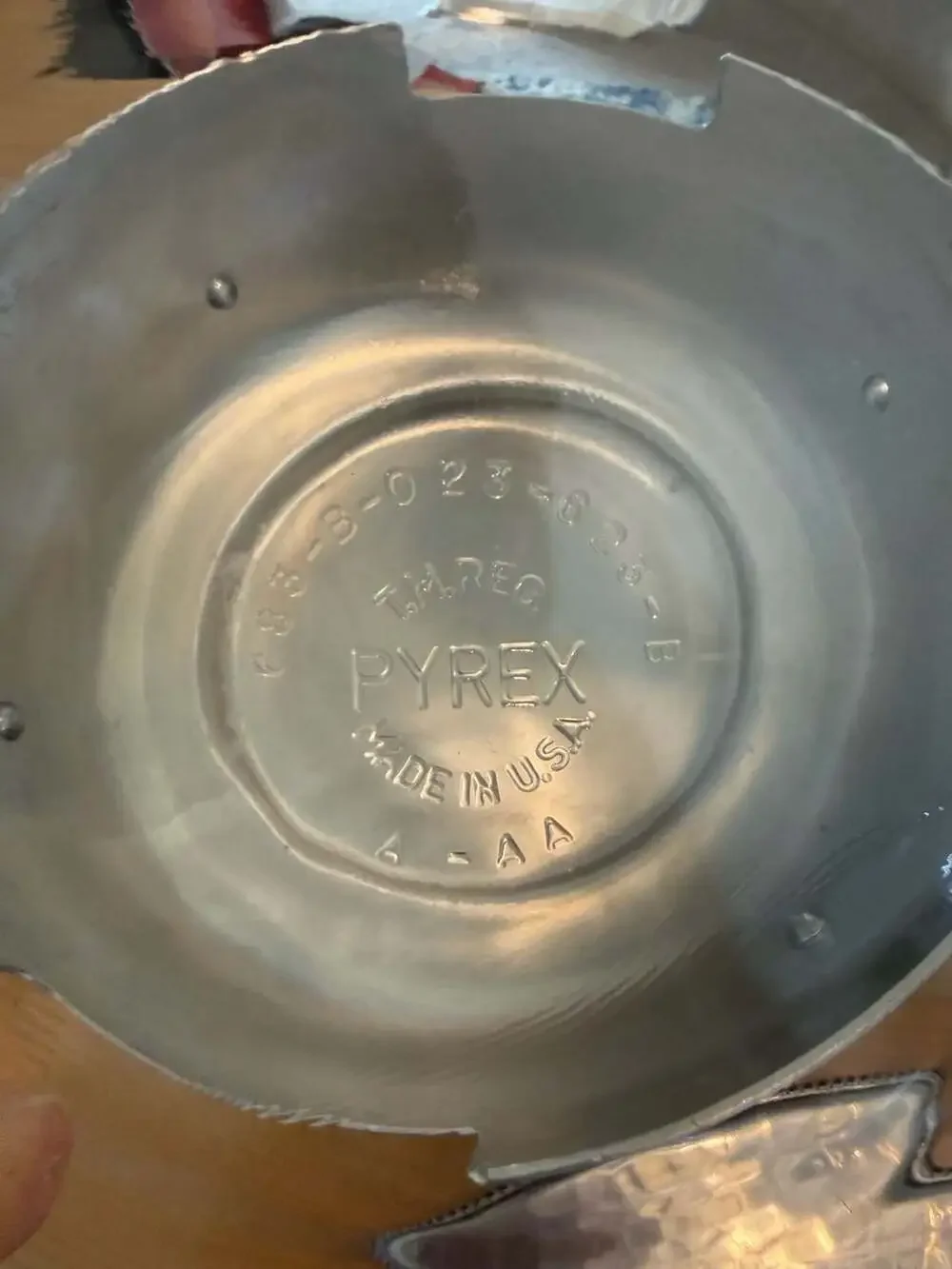 Vintage Buenilum Aluminum Covered Casserole Dish with Pyrex Glass Insert
